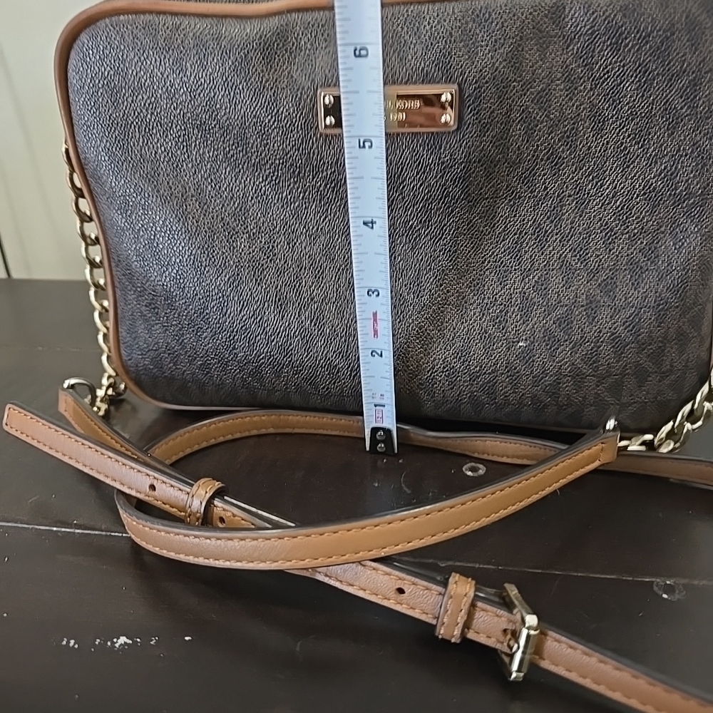 Michael Kors Jet Set Travel Medium East West Crossbody bag BROWN - Picture 12 of 13